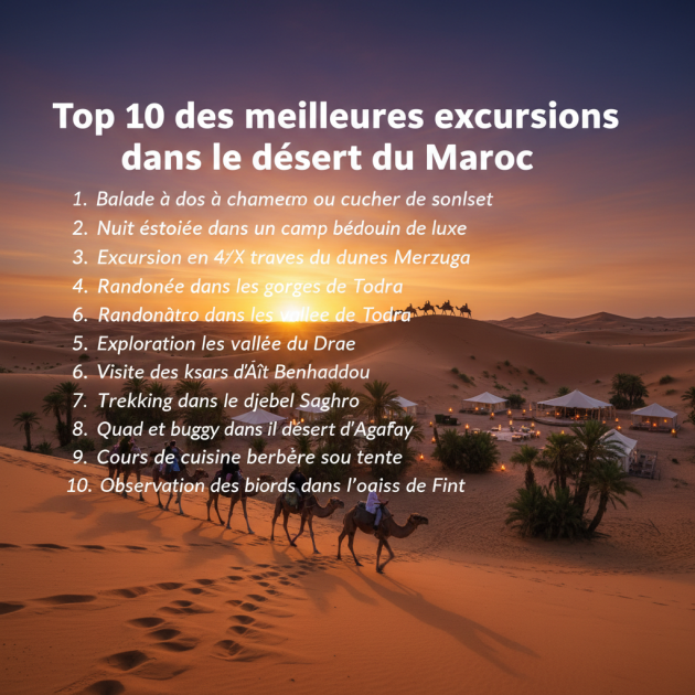 Top 10 des meilleures excursions dans le désert du Maroc
