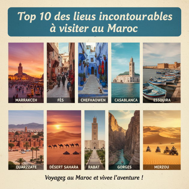Top 10 des lieux incontournables à visiter au Maroc