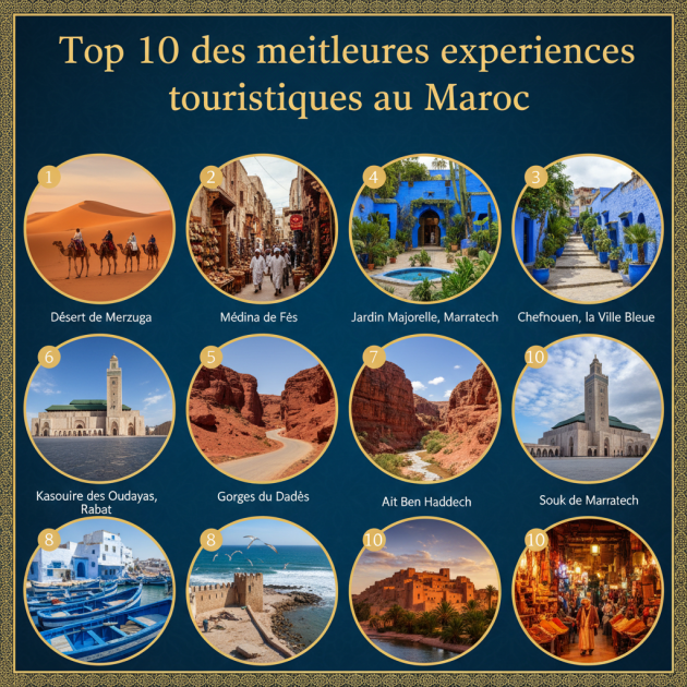 Top 10 des meilleures expériences touristiques au Maroc