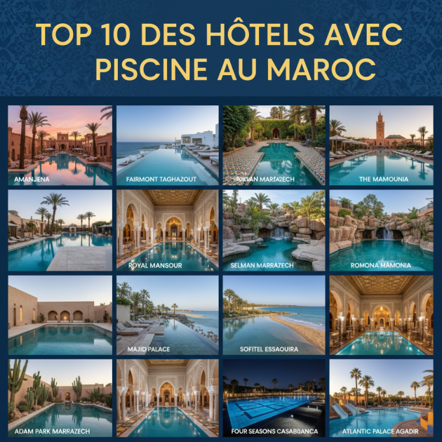 Top 10 des hôtels avec piscine au Maroc